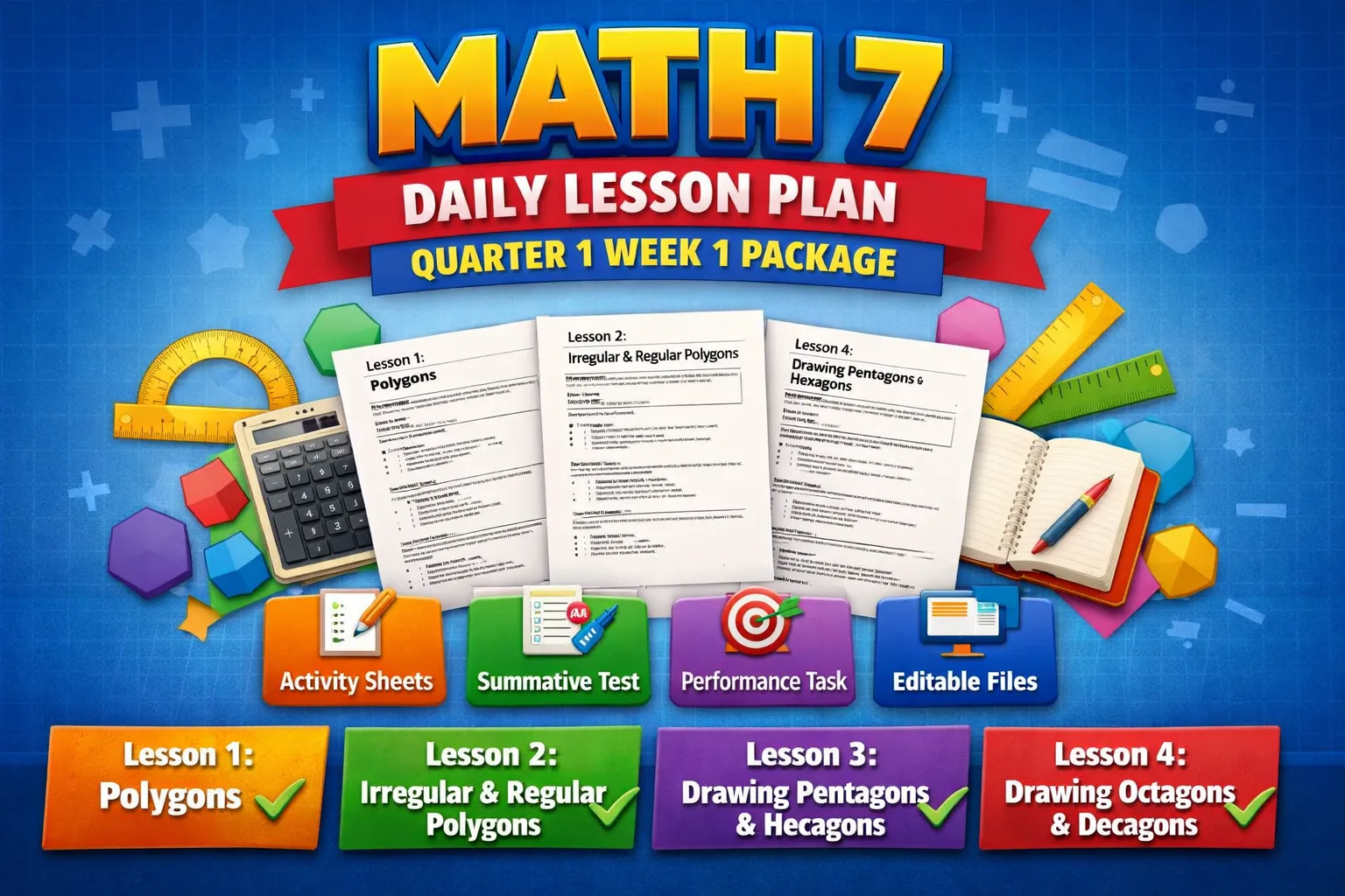 Preview 3 of Math 7 Daily Lesson Plan – Quarter 1 Week 1 package